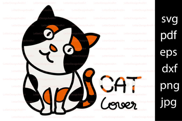 Adorable Cat, with Cat Lover Text