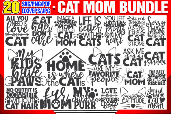 Bundle 20 Cat Mom