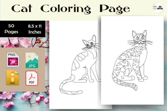 Cat Coloring Page 2 - KDP