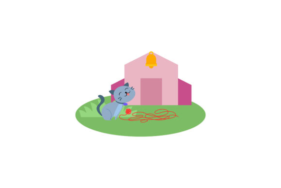 Cat Icon Cute Play the Rope
