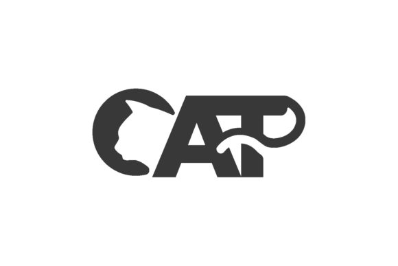 Cat Logo Typography Design Vector