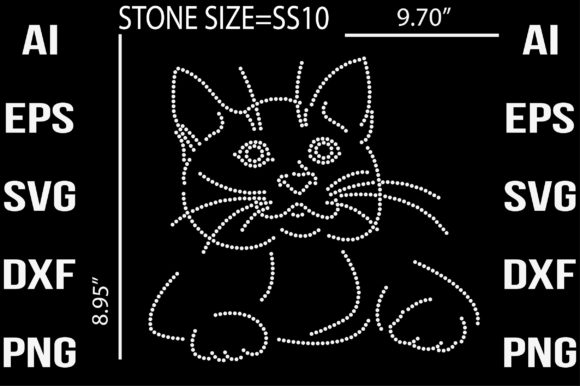 Cat Rhinestone Templates Design