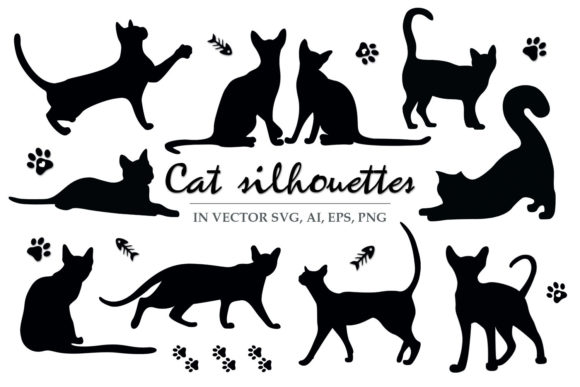 Cat Silhouettes Pets Bundle