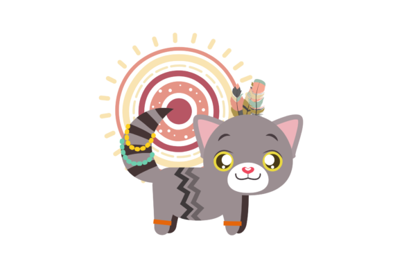Cat with Boho Elements