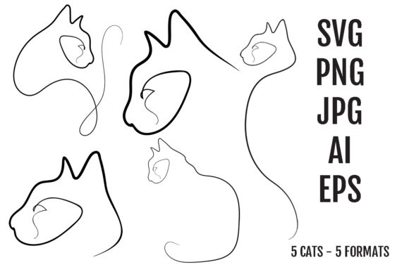 Cats, Cat Faces Silhouettes