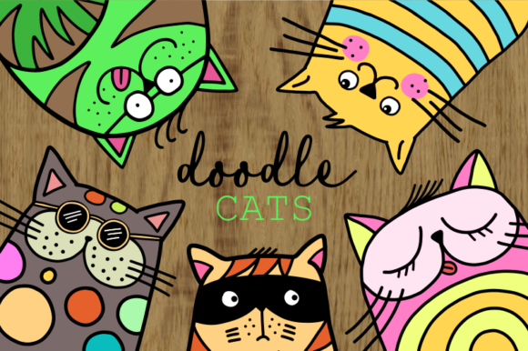 Cute Cartoon Doodle Cat Collection