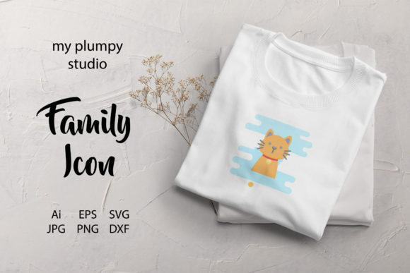 Family Icon Cat Cloud Blue