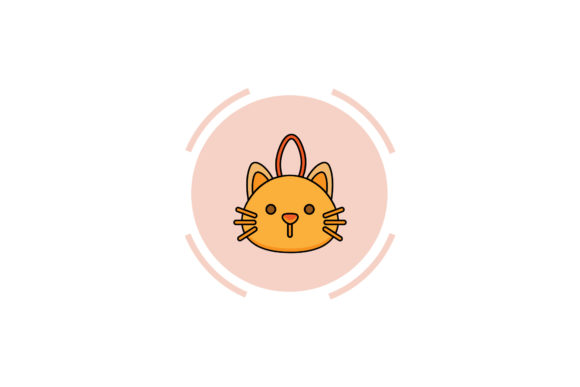 Family Icon Key Chain Cat Cute Orange