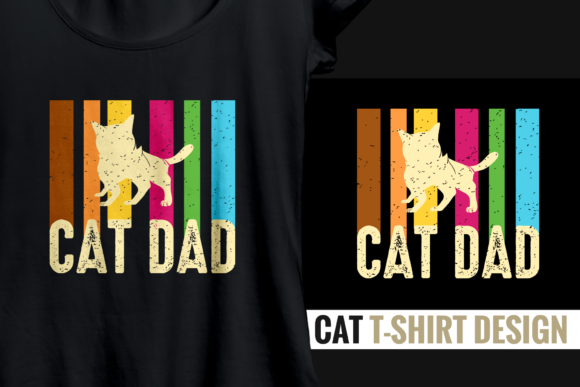 Retro Cat Dad T-shirt Design