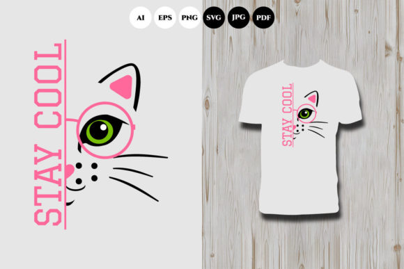 Stay Cool Cat T Shirt Design