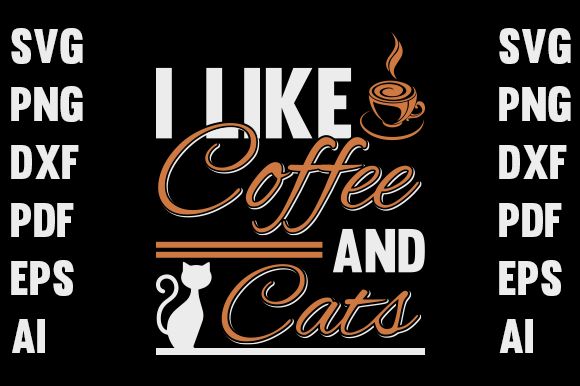 T-shirt Design- Coffee and Cat